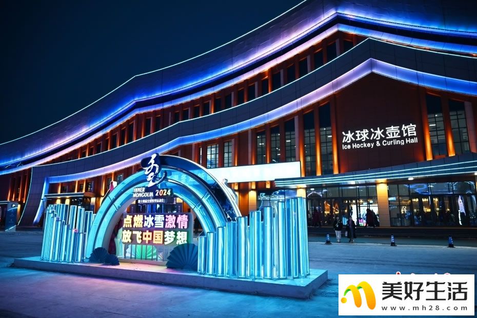 “十四冬”冰上项目场馆夜景流光溢彩(图5)