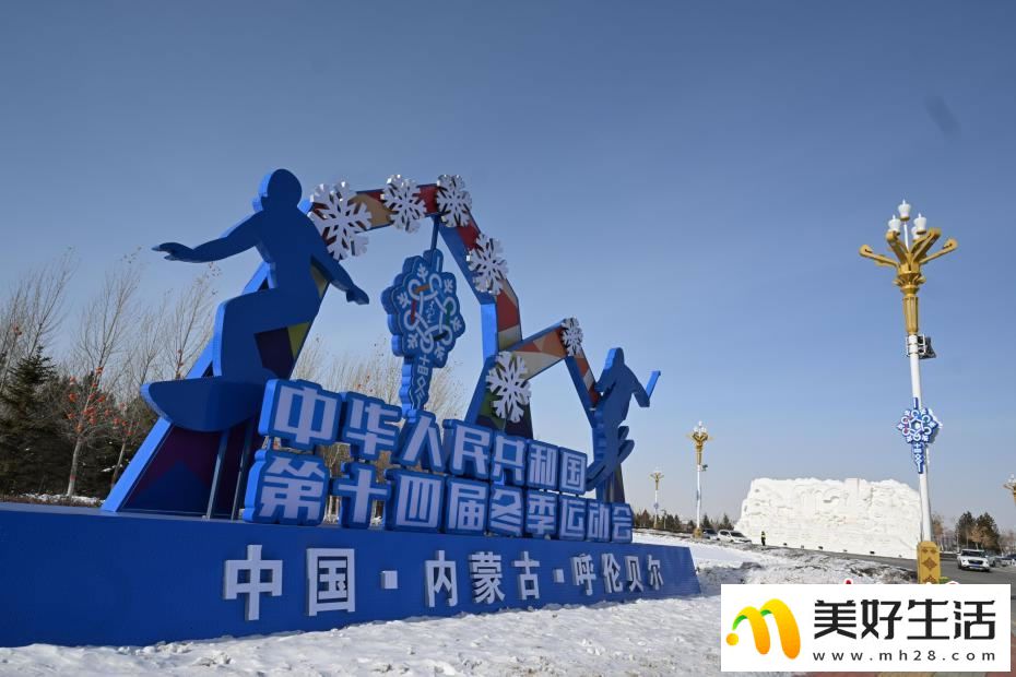 “十四冬”冰上项目场馆夜景流光溢彩(图8)