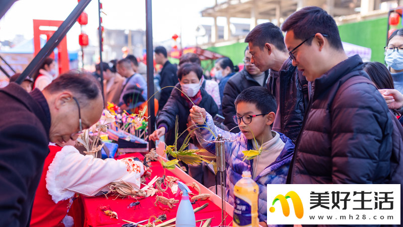 湖北武汉：非遗民俗庙会年味十足(图3)